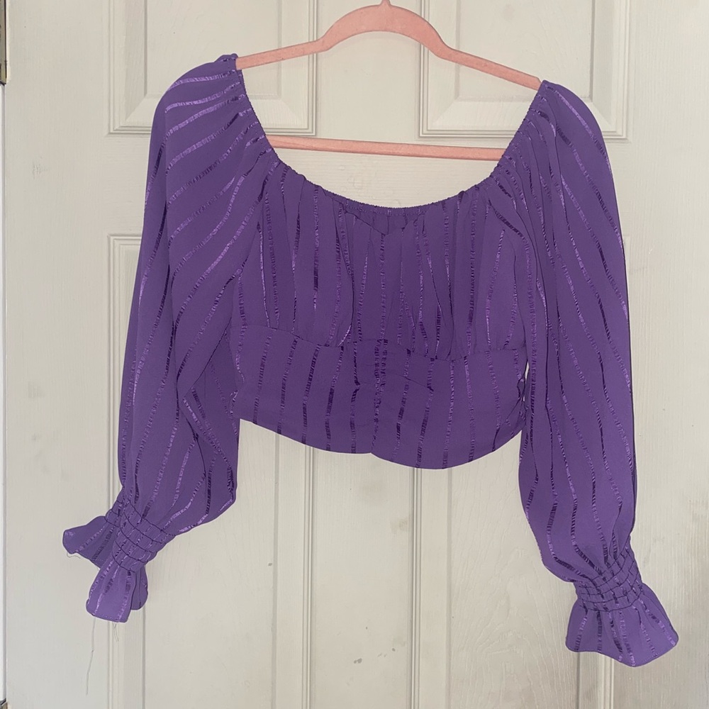 Purple Cropped Blouse